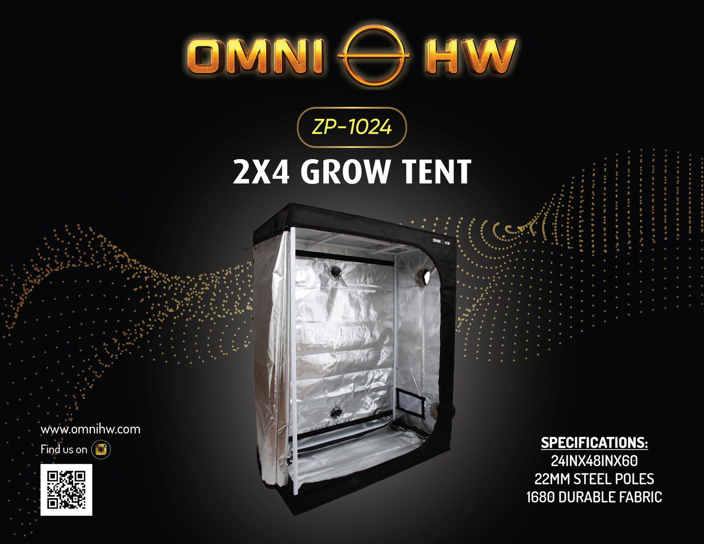 Grow Tent 2'x4' - ZP-1024