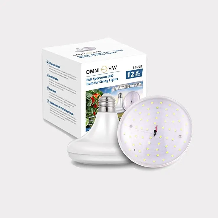 single bulb grow light 12w Full-Spectrum LED Grow Light Bulb (replacement for 24ft and 100ft string lights)