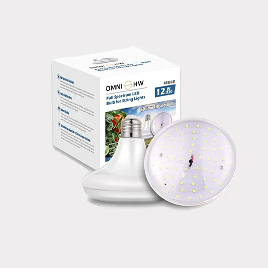 12w Full-Spectrum LED Grow Light Bulb (replacement for 24ft and 100ft string lights)